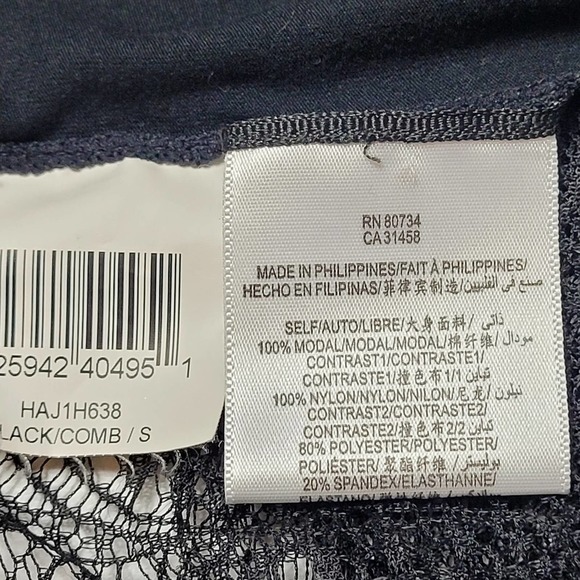 BCBGMaxAzria Women's Lace Sheer Lexi Top Long Sleeve Mesh Black Size Small - Picture 11 of 12